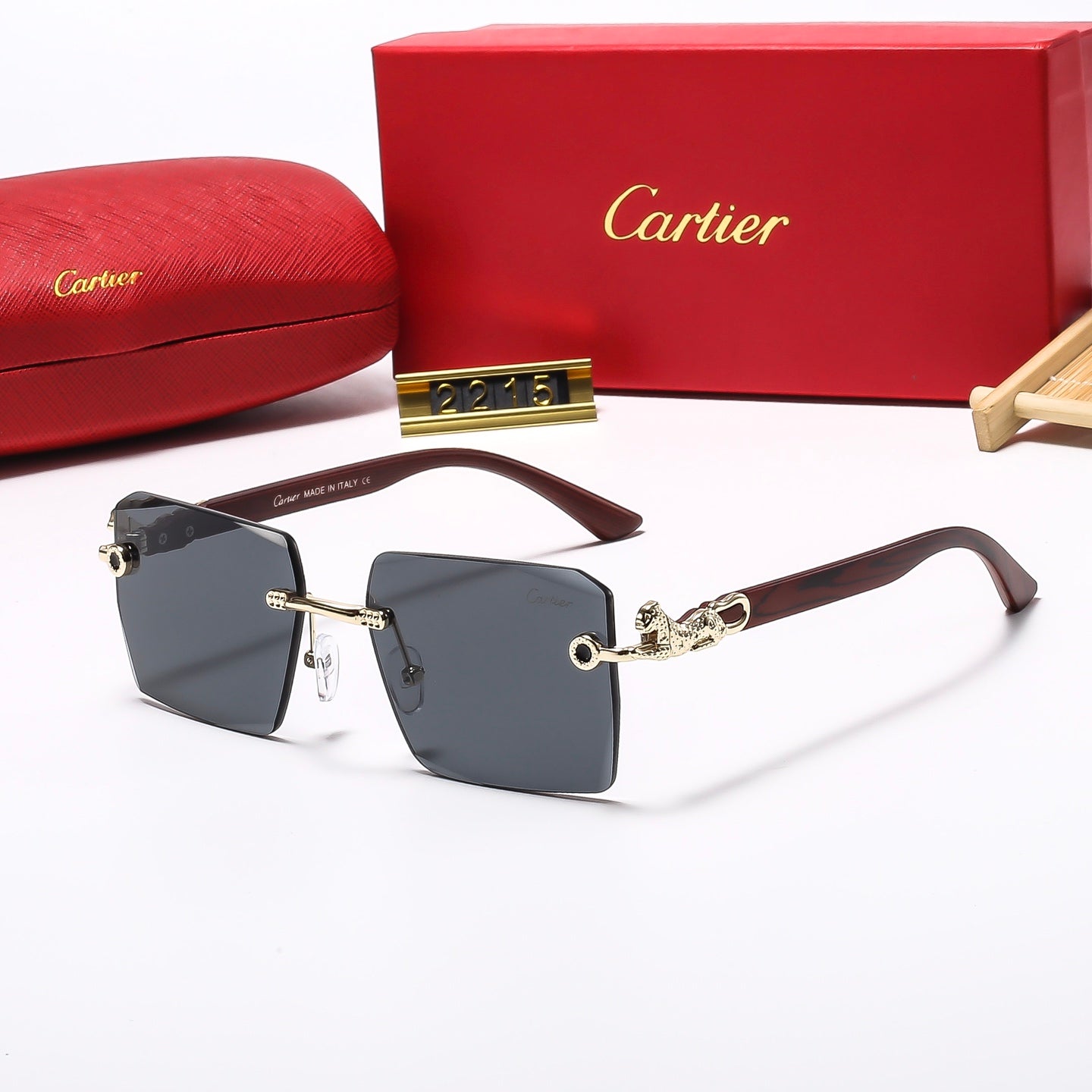 5 Colors frameless leopard head Sunglasses 2215