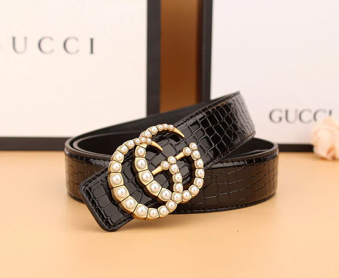 2 styles of double G pearl belt