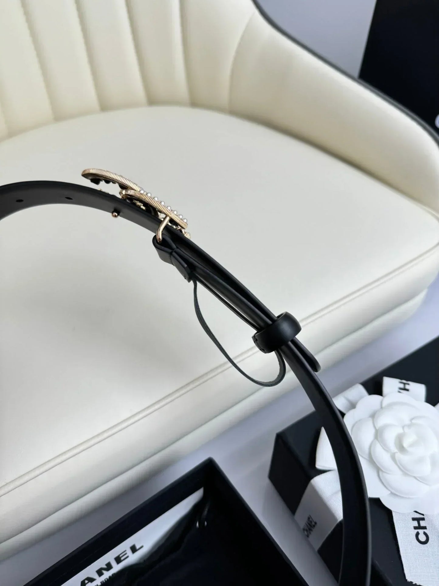 Italian leather buckle belt, width 3.0cm