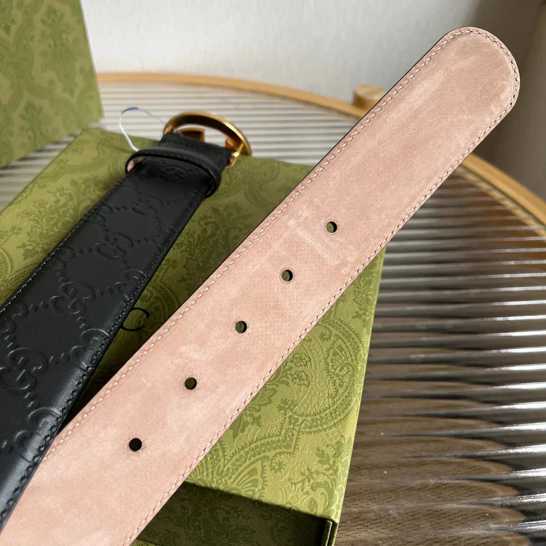 Calfskin embossed belt width 38mm