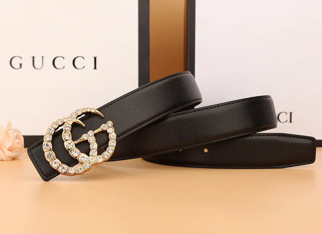 2 Styles Double G Rhinestone Belt