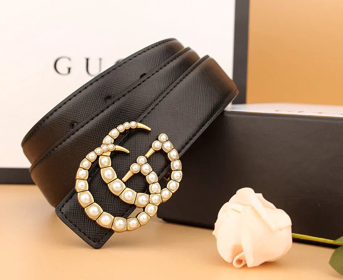 2 styles of double G pearl belt