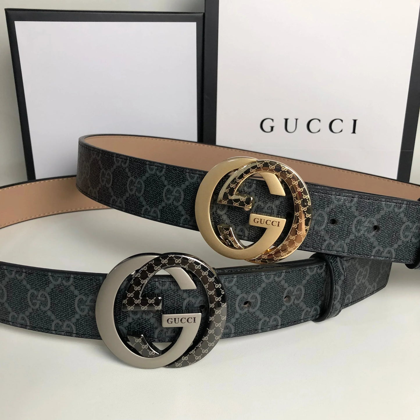 3 Colors printed letter leather belt