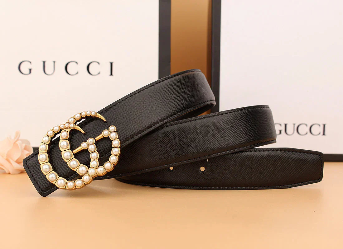 2 styles of double G pearl belt