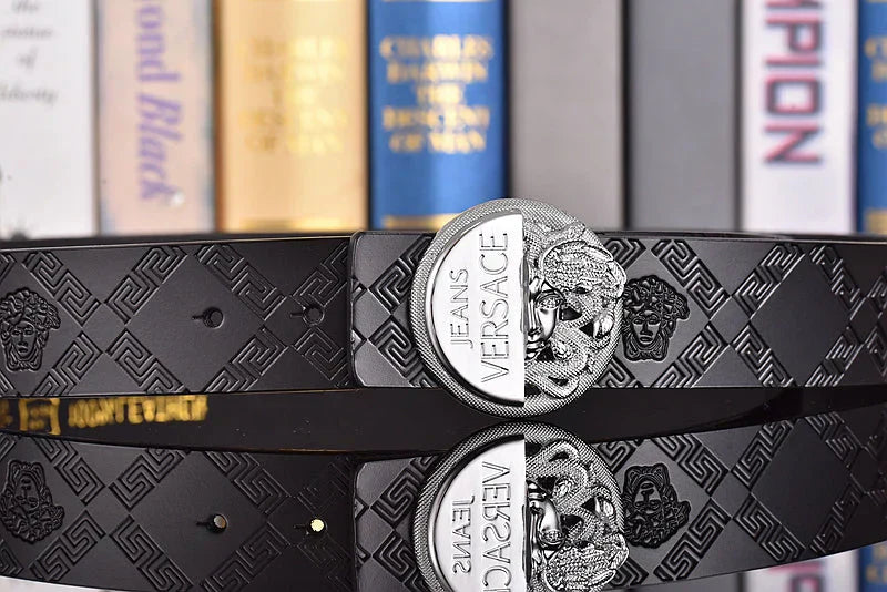 2 Colors printed letter leather belt