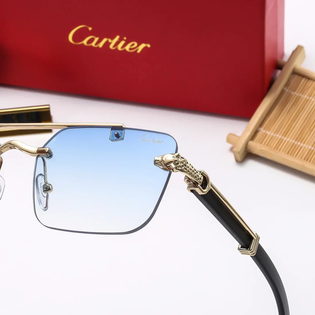 5 Colors Frameless leopard sunglasses 2115