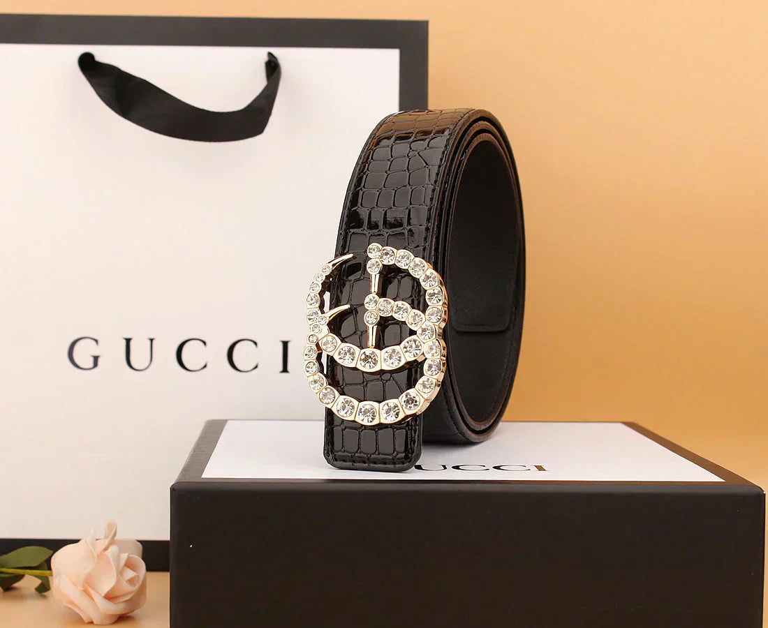 2 Styles Double G Rhinestone Belt