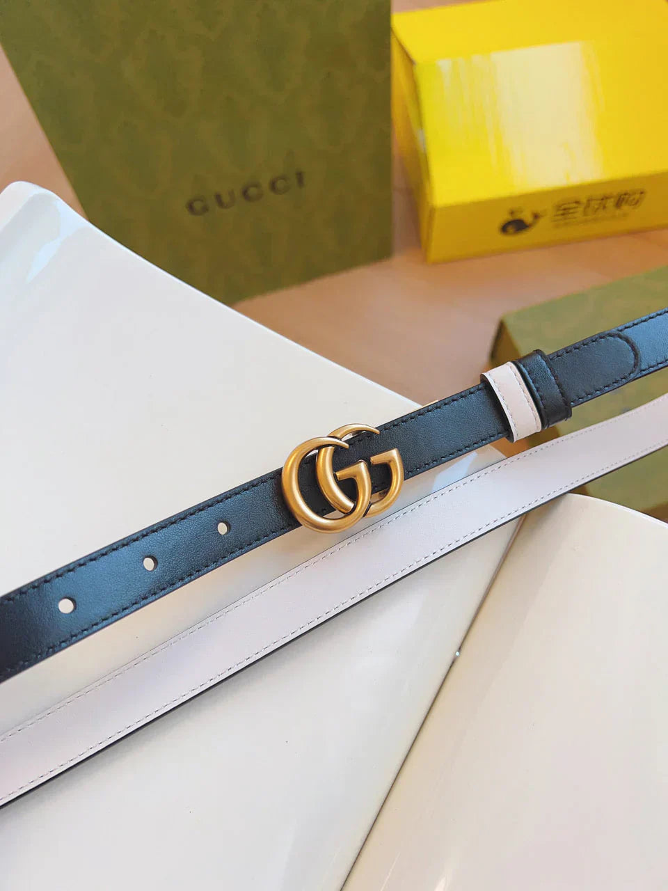 2.0cm women's fine copper buckle belt