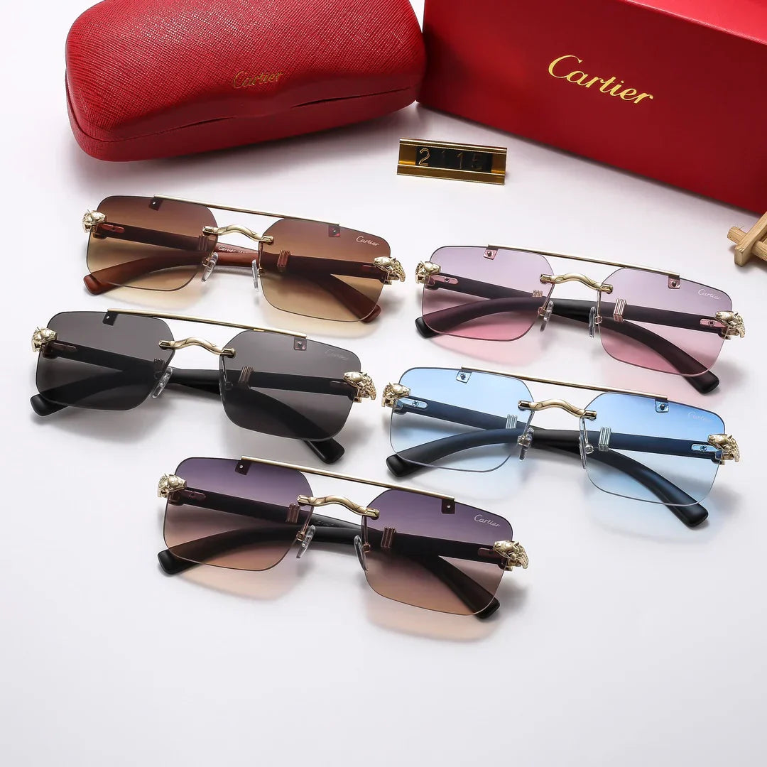 5 Colors Frameless leopard sunglasses 2115