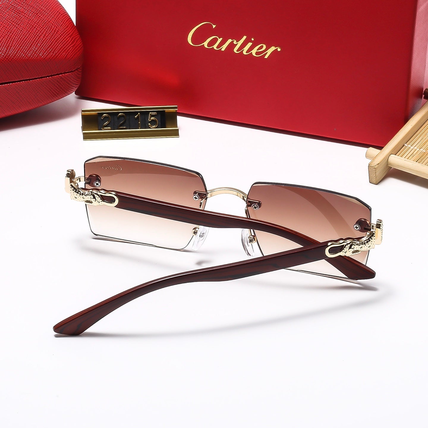 5 Colors frameless leopard head Sunglasses 2215