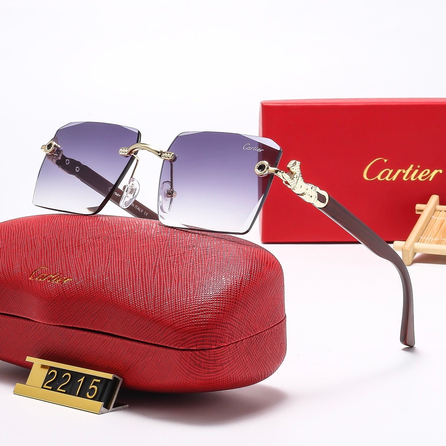 5 Colors frameless leopard head Sunglasses 2215