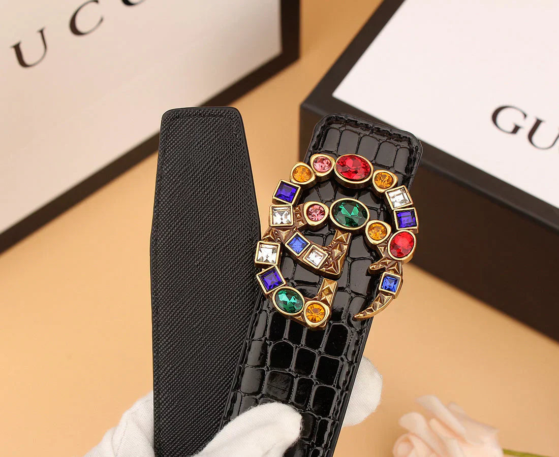 2   double G irregular colored diamond belts