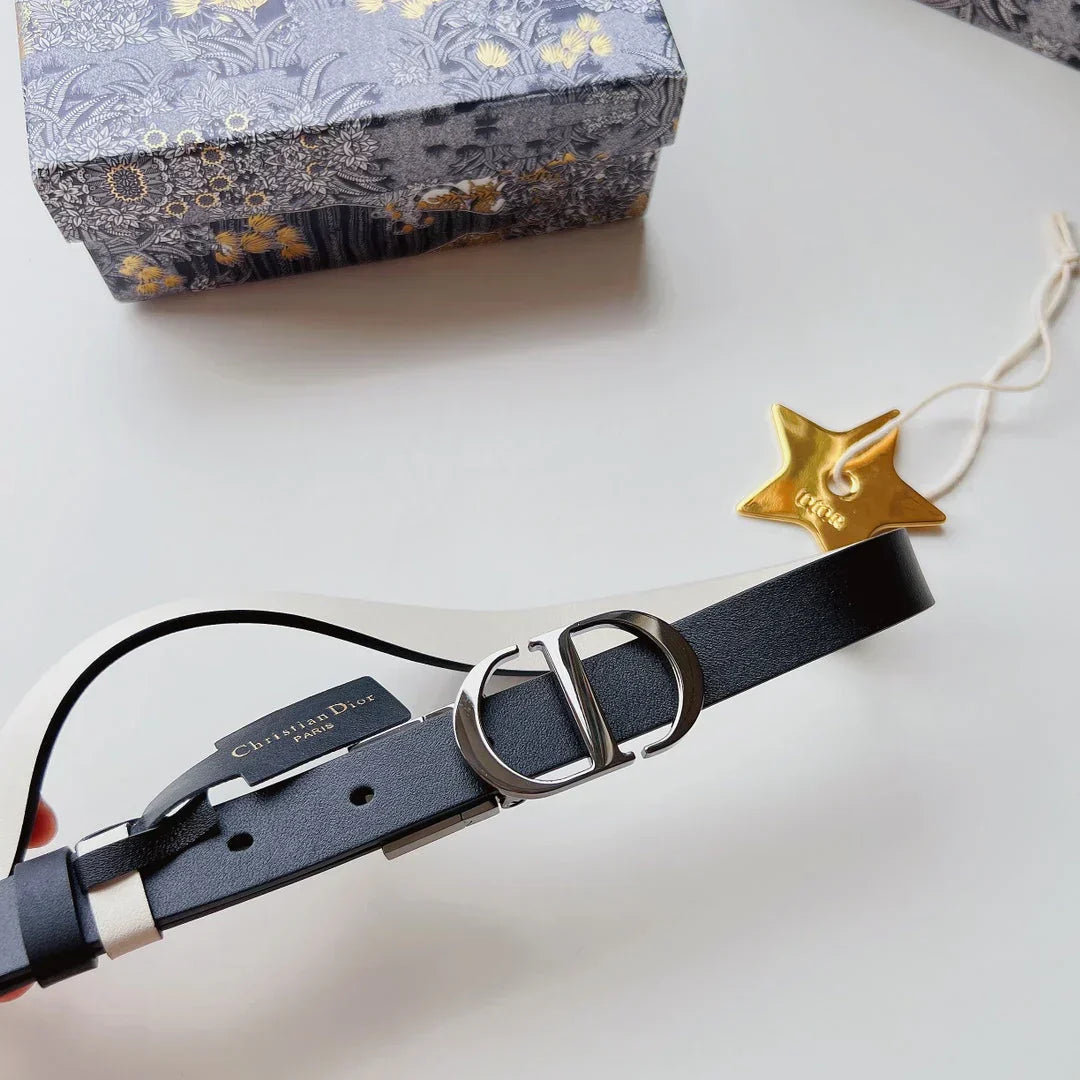 Belt in gold-finish metallic calfskin