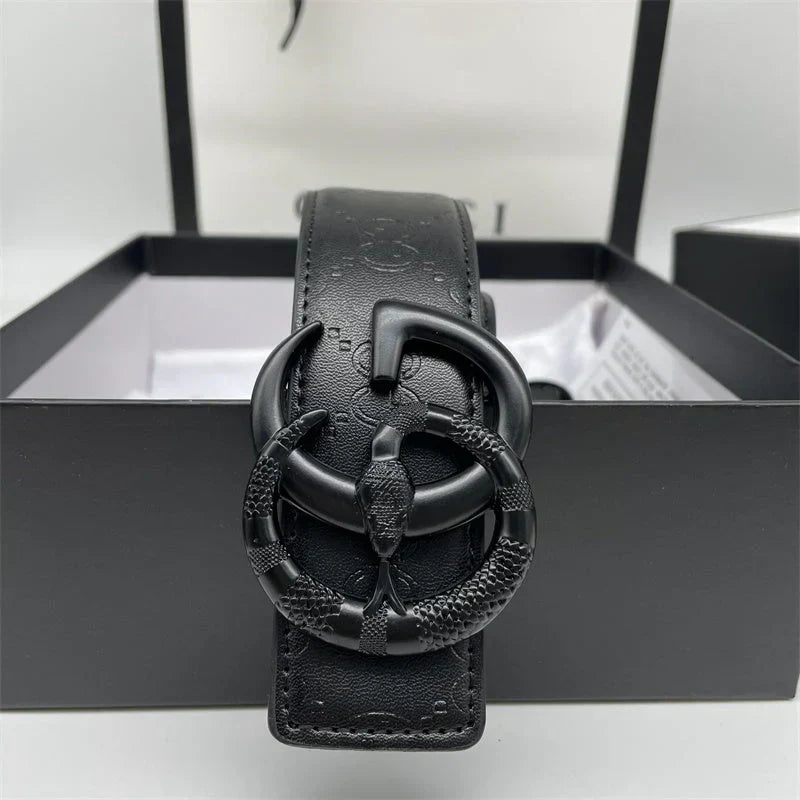 GG Printed Letter Leather Belt