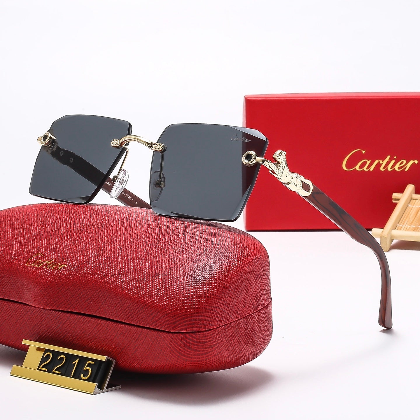 5 Colors frameless leopard head  Sunglasses 2215