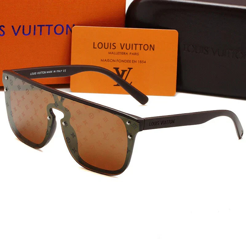 One-piece lettering modern sunglasses