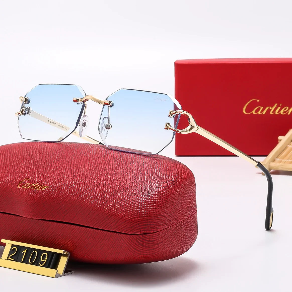 5 Colors Fashion Frameless Sunglasses 2109