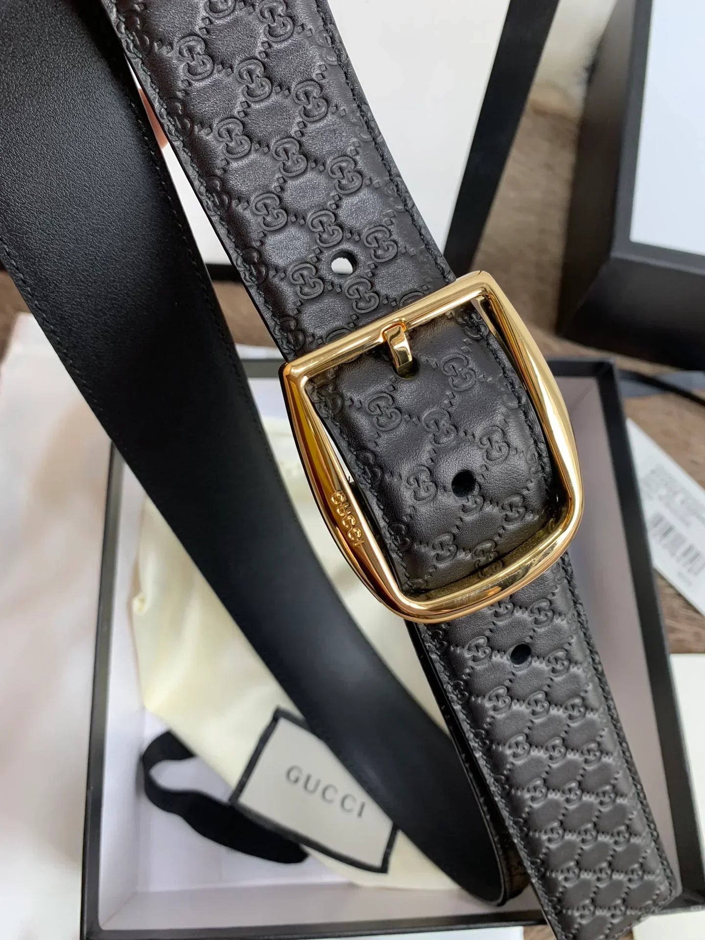 Handmade custom Italian leather embossed belt 4.0cm
