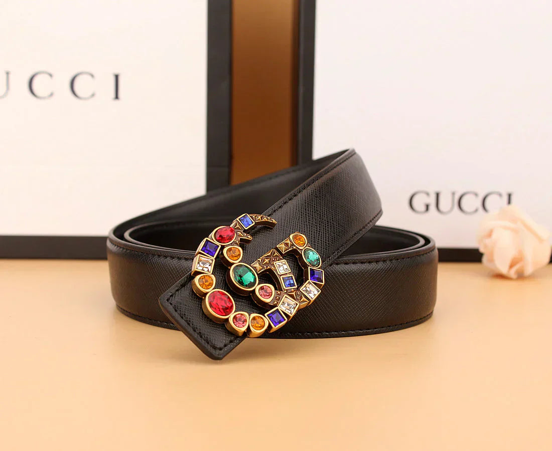 2   double G irregular colored diamond belts