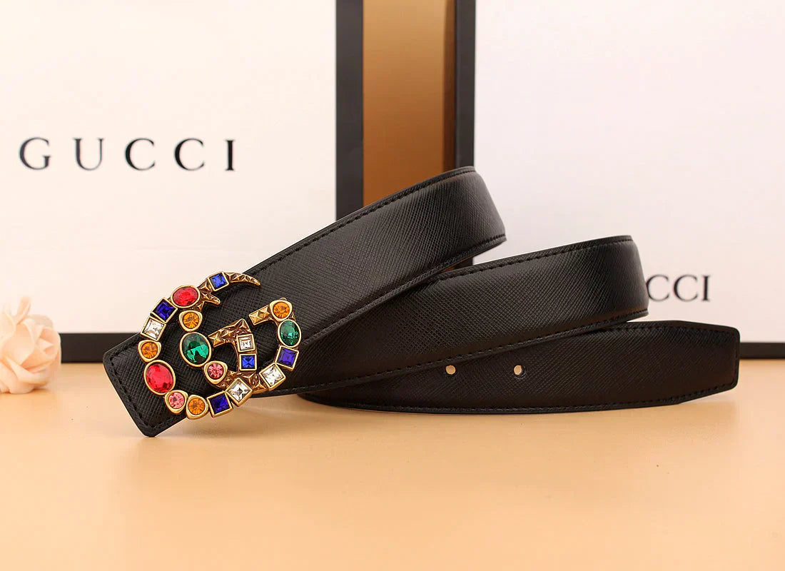 2   double G irregular colored diamond belts
