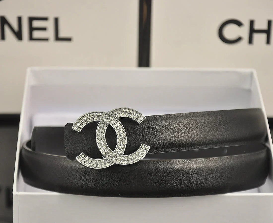 6 color double C pearl rhinestone belt