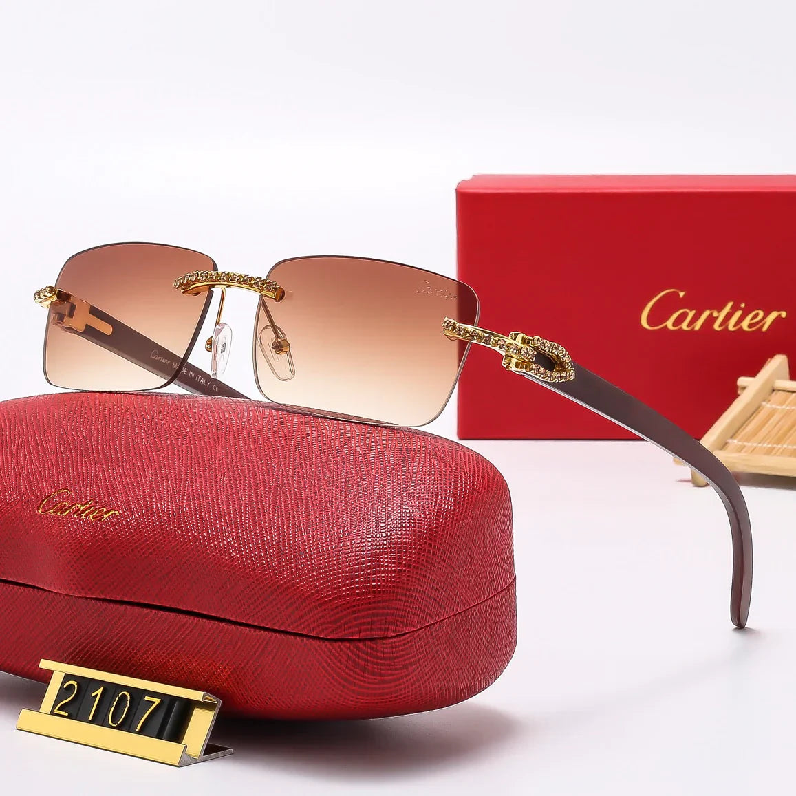 6 Colors Diamond Fashion Frameless Sunglasses 2107