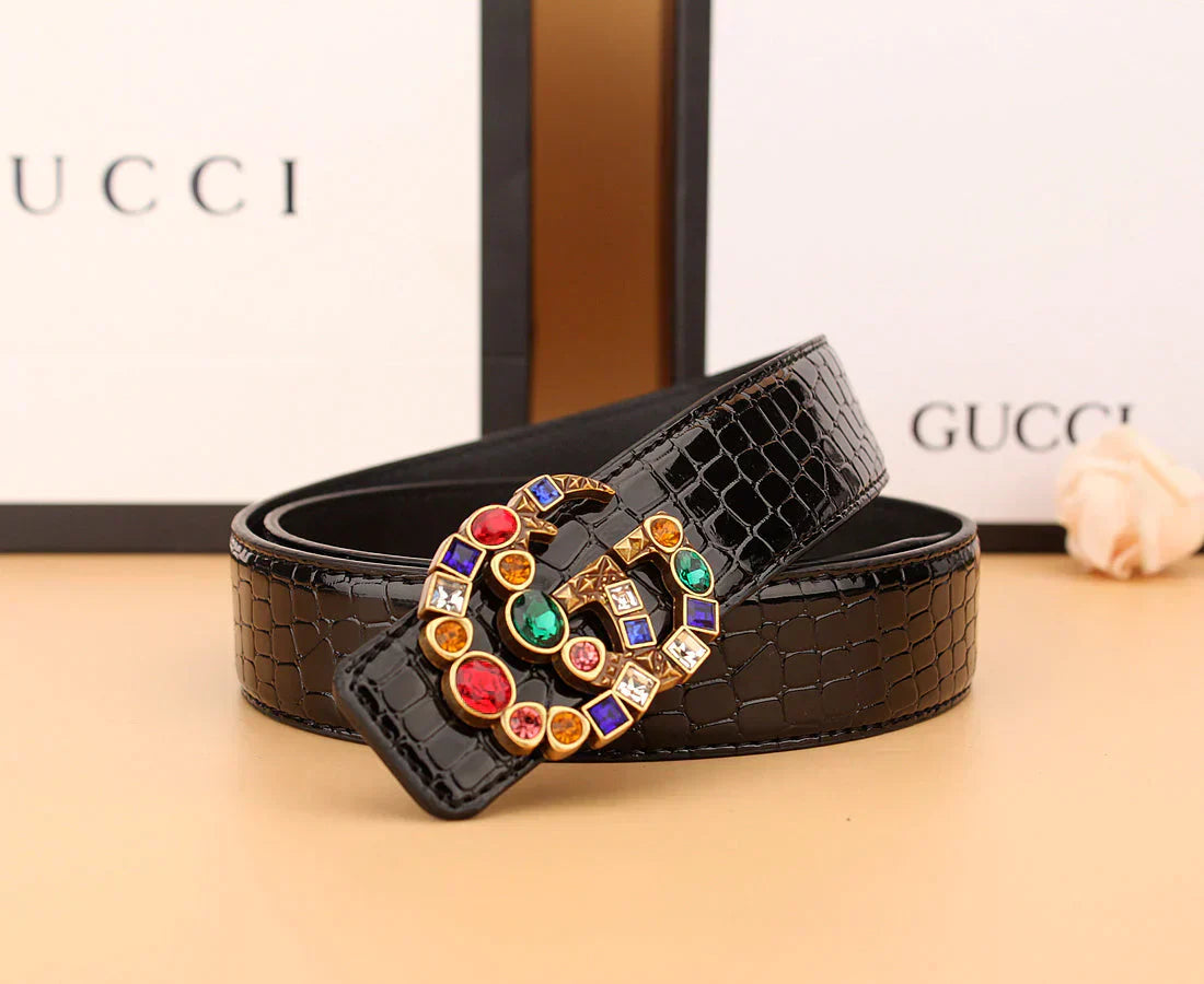2   double G irregular colored diamond belts