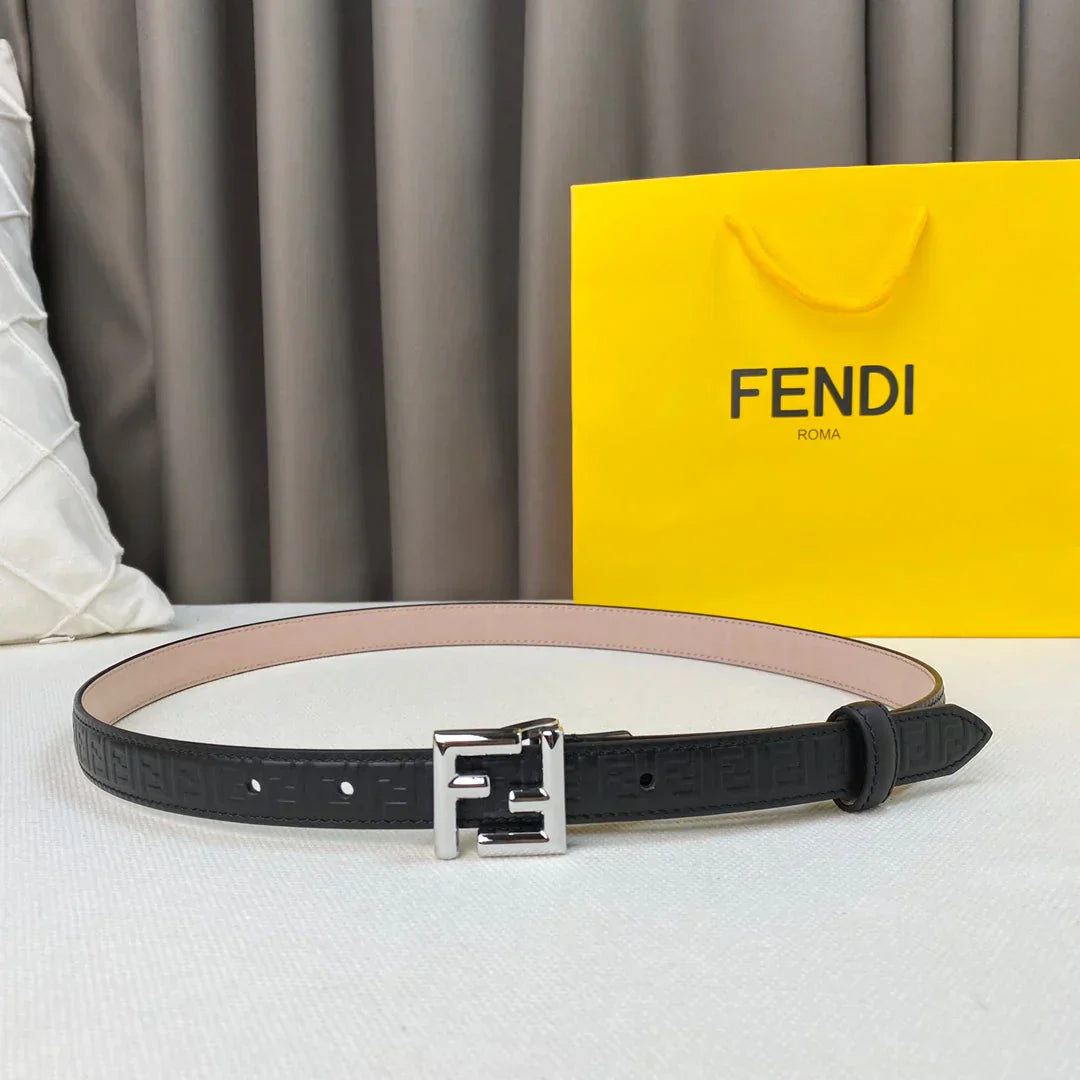 2.0cm Women's New Belts Thin Belts with Rings and FF Buckles